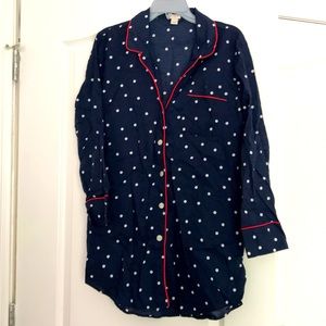 JCrew Navy Polka Dot Sleepshirt